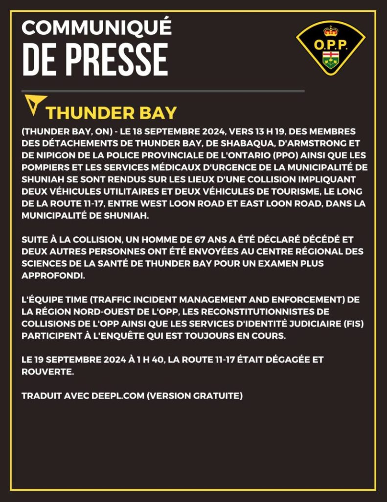 Communiqué de presse OPP