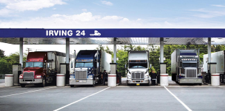 Sandwich et café gratuits pour les camionneurs chez Irving