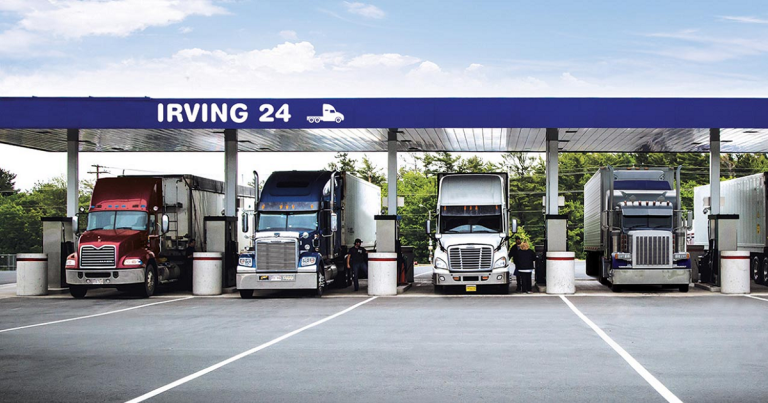 Sandwich et café gratuits pour les camionneurs chez Irving