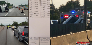 Plusieurs conducteurs sanctionnés par l’OPP pour distraction au volant en Ontario Un camion citerne se renverse et plusieurs conducteurs sanctionnés par l'OPP pour distraction au volant en Ontario