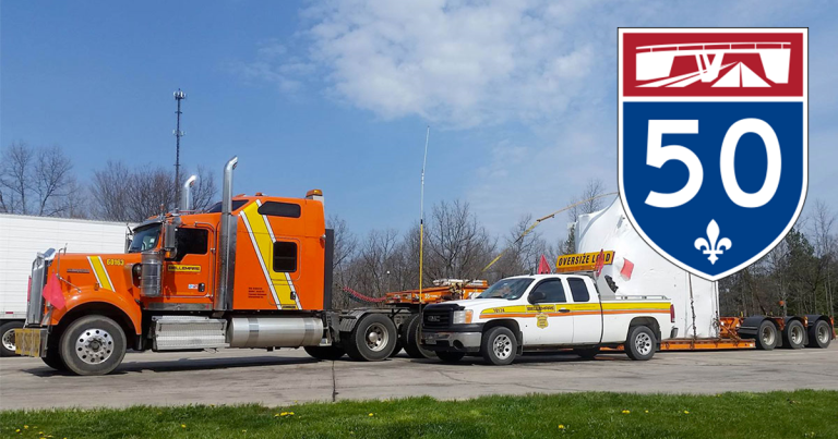 Convoi hors normes coincé sur l’autoroute 50 : Québec 511 en cause