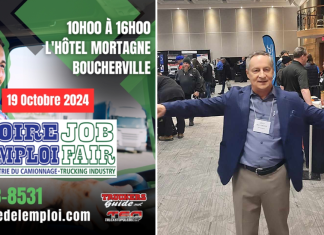 Six ans de succès avec la Foire de l’Emploi du Camionnage! Foire de l'Emploi du Camionnage au Centre des Congrès de l’Hôtel Mortagne à Boucherville, le 19 octobre 2024, organisée par Jean Raymond et Truck Stop Québec.