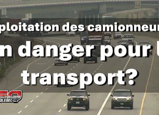 Risque de dégradation des conditions de travail dans le camionnage au Canada Camion sur une autoroute canadienne illustrant les enjeux liés aux conditions de travail dans le secteur du transport routier au Canada.