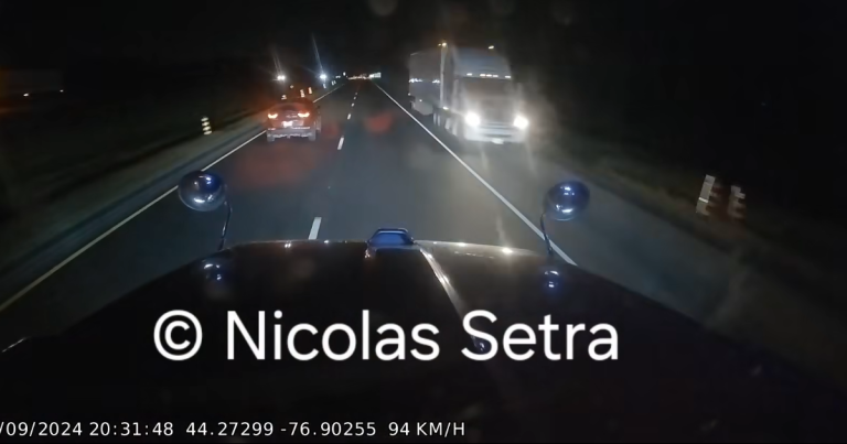 Camion arrêté pour avoir rouler à contresens sur la 401