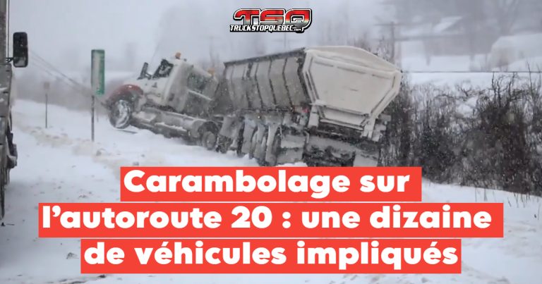 Carambolage sur l’autoroute 20 : une dizaine de véhicules impliqués près de Saint-Apollinaire
