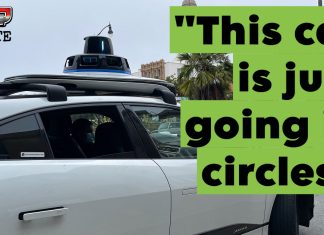 Un véhicule autonome perd le nord et tourne en rond avec un passager Véhicule autonome Waymo qui ne veut plus arrêter de tourner en rond sur la route.