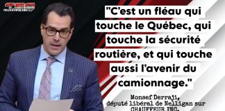 Monsef Derraji dépose une motion contre “Chauffeur Inc.” et déplore l’inaction de la CAQ Monsef Derraji dépose une motion à l’Assemblée nationale pour dénoncer la pratique “Chauffeur Inc.” dans l’industrie du camionnage au Québec.