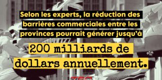 Le camionnage en avance sur la levée des barrières commerciales interprovinciales Selon les experts, la réduction des barrières commerciales entre les provinces pourrait générer jusqu’à 200 milliards de dollars annuellement, et le camionnage prend de l'avance.