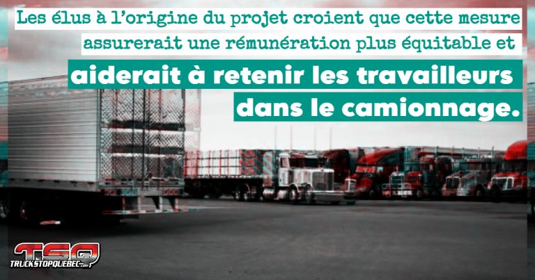 Rémunération des camionneurs : un projet de loi américain pour mettre fin à l’exemption des heures supplémentaires