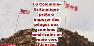 Péages en vue pour les camions américains qui traversent la Colombie-Britannique Une route entre la Colombie-Britannique et l'Alaska, symbolisant la possibilité proposés par le gouvernement provincial d'imposer des frais de péages aux camions américains.