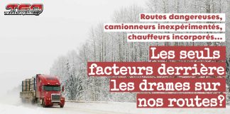 Camionnage : Des vies perdues pendant que le système dort au gaz Camion lourd sur une route canadienne, reflet des enjeux de formation, de sécurité et de conditions de travail dans l'industrie du camionnage.