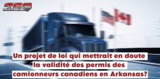 Projet de loi en Arkansas : ce que les camionneurs doivent savoir Un camion commercial roulant sur une route de l’Arkansas, au cœur des discussions sur le projet de loi 1569 et les visas de travail.