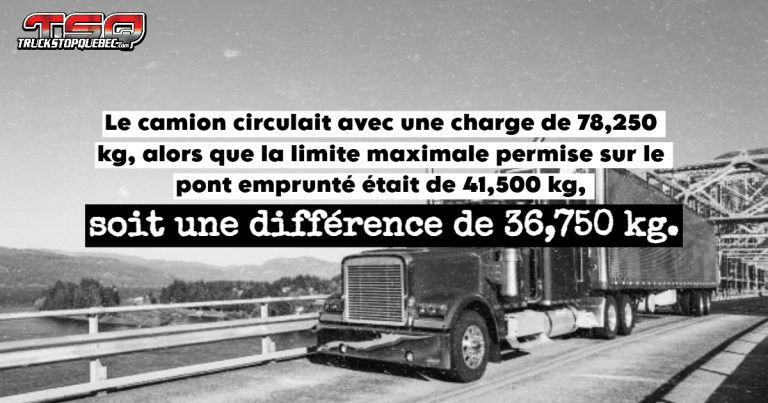 Un camion intercepté à Alma par les contrôleurs routiers avec une surcharge de 36,750 kg