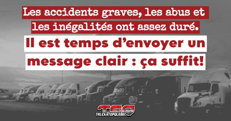 Stratagème Chauffeur Inc : IL EST TEMPS D’AGIR – LE CAMIONNAGE DOIT FAIRE FRONT COMMUN