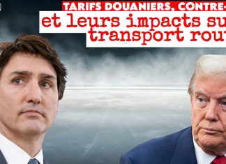 Transport routier et tarifs douaniers : une industrie face à l’incertitude Photo de Donald Trump et Justin Trudeau, illustrant les tensions commerciales et les négociations sur les tarifs douaniers entre les États-Unis et le Canada, qui auront un impact sur le transport routier nord-américain.
