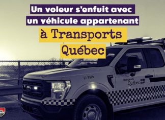 Un homme vole un véhicule appartenant à Transports Québec Véhicule appartenant au ministère des Transports et de la Mobilité durable (MTMD), comme celui qui a été volé, entrainant une poursuite policière.
