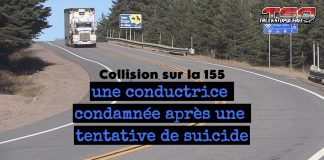 Collision sur la 155 : une conductrice condamnée après une tentative de suicide-par-camion Camion lourd sur la route 155, en Haute-Mauricie, symbolisant l'accident d'une femme et le suicide-par-camion, qui peut avoir d'importante répercussion chez les camionneurs.