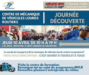 Visiteurs lors de la Journée Découverte en mécanique de véhicules lourds au CFP Paul-Rousseau à Saint-Germain-de-Grantham qui aura lieu cette année le 10 avril.