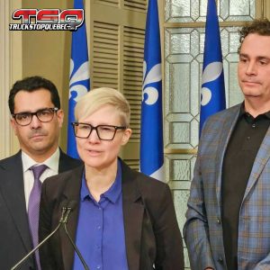 Monsef Derraji a déposé un projet de loi contre le stratagème Chauffeur Inc ce matin à l'Assemblée Nationale, en compagnie de Catherine Morneau, Jean-François Pagé et Marcus Deschênes.
