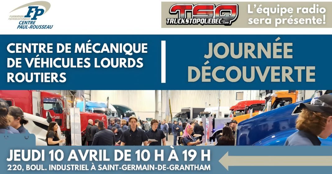 Visiteurs lors de la Journée Découverte en mécanique de véhicules lourds au CFP Paul-Rousseau à Saint-Germain-de-Grantham qui aura lieu cette année le 10 avril.