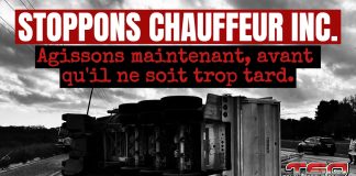 Chauffeur Inc : Il est temps d’agir contre cette pratique avant qu’il ne soit trop tard Image d'un camion renversé sur une route, symbolisant l'importance de la sécurité et des bonnes pratiques dans le transport routier, et l'urgence d'agir contre le phénomène "Chauffeur Inc."