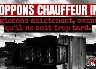 Chauffeur Inc : Il est temps d’agir contre cette pratique avant qu’il ne soit trop tard Image d'un camion renversé sur une route, symbolisant l'importance de la sécurité et des bonnes pratiques dans le transport routier, et l'urgence d'agir contre le phénomène "Chauffeur Inc."