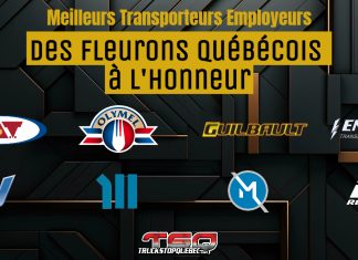 Des entreprises du Québec parmi les Meilleurs Transporteurs Employeurs au Canada Logos des entreprises de transport québécoises reconnues comme meilleurs transporteurs employeurs. par Tucking HR Canada.