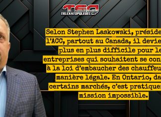 Chauffeur Inc : Un appel urgent à resserrer l’étau dans le camionnage Stephen Laskowski s'exprime sur le modèle Chauffeur Inc qui prend une ampleur démesurée dans le camionnage au Canada, particulièrement en Ontario au profit des transporteurs qui respectent les règles d'embauche.
