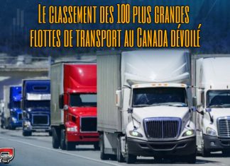Le classement des 100 plus grandes flottes de transport au Canada dévoilé Camions de transport sur la route, illustrant l’activité continue du transport routier au Canada, pour accompagner un article sur les plus grosses flottes de camionnage au pays.