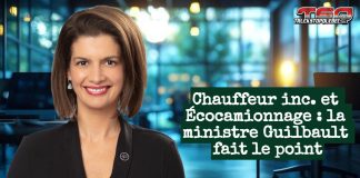 Chauffeur inc. et Écocamionnage : la ministre Guilbault fait le point au congrès de l’ACQ La ministre Geneviève Guilbault a profité du 72e congrès de l’ACQ pour faire le point sur le dossier Chauffeur inc. et le programme Écocamionnage.