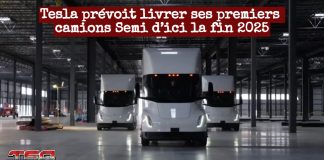 Tesla prévoit sortir de l’usine ses premiers camions Semi d’ici la fin 2025 Vue intérieure de l’usine de Tesla destinée à la production du camion Semi, à Sparks au Nevada.