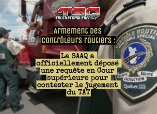 Contrôleurs routiers du Québec : la SAAQ porte l’affaire devant la Cour Supérieure La SAAQ dépose une requête pour contester l’obligation d’armer les constables (photo des contrôleurs routiers).