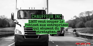 Chauffeur inc. : l’ACC veut freiner le financement des transporteurs qui emploient le stratagème Camions en mouvement sur l’autoroute, illustrant l’appel de l’ACC à couper le financement bancaire aux entreprises utilisant le stratagème Chauffeur inc.