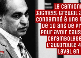 Camionneur condamné à 10 ans de prison pour le carambolage meurtrier sur la 440 à Laval Photo d’archives du camionneur Jagmeet Grewal, responsable du carambolage de la 440 à Laval, impliquant un camion semi-remorque, qui a reçu sa sentence aujourd'hui.