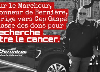 Arthur le marcheur : un camionneur en marche pour la vie Le camionneur Arthur Fortin ( Arthur le marcheur ) en arrêt de marche pour rencontrer Pierre Labrie et la mairesse venus le surprendre pour l’encourager dans sa traversée.