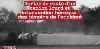 Sortie de route d’un camion lourd et intervention héroïque des témoins de l’accident Michael Long et d’autres automobilistes ont aidé un camionneur à sortir de ce camion lourd accidenté en flammes sur l’autoroute 55, à Drummondville, après une sortie de route causée par un malaise.