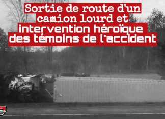 Sortie de route d’un camion lourd et intervention héroïque des témoins de l’accident Michael Long et d’autres automobilistes ont aidé un camionneur à sortir de ce camion lourd accidenté en flammes sur l’autoroute 55, à Drummondville, après une sortie de route causée par un malaise.