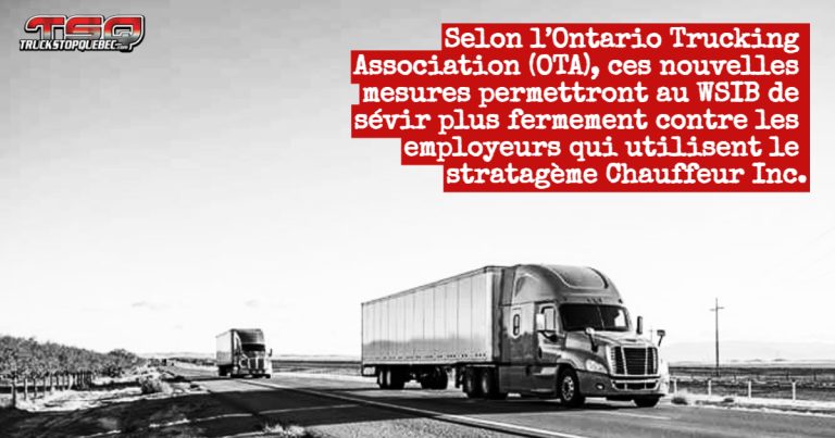 Stratagème Chauffeur Inc : L&rsquo;Ontario fait un pas en avant