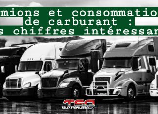 Camions et consommation de carburant : Ce que disent vraiment les chiffres Rangée de camions lourds stationnés dans un truck stop, illustrant les réalités quotidiennes des flottes face aux enjeux de consommation de carburant.