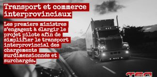Camionnage : Ottawa et les provinces relancent l’expansion du projet pilote contre les barrières commerciales Camion roulant sur l’autoroute au Canada, illustrant les défis du camionnage interprovincial et les barrières commerciales liées aux permis de transport.