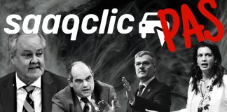 Comprendre le fiasco SAAQclic : l’ambition numérique qui a tourné au cauchemar Image illustrant le logo de SAAQclic entouré des visages de Denis Gallant (président de la commission d’enquête), Éric Caire (ancien ministre de la Cybersécurité), Éric Ducharme (ex-PDG de la SAAQ) et Geneviève Guilbault (vice-première ministre du Québec), représentant les figures clés du scandale entourant la plateforme numérique de la SAAQ.