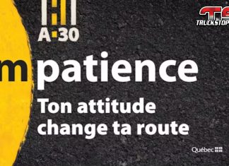 Autoroute 30 : la campagne « Ton attitude change ta route » s’intensifie Affiche de la campagne « Ton attitude change ta route » en lien à la campagne de l’autoroute 30.