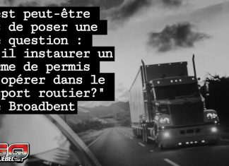 Un système de permis pour opérer dans l’industrie du camionnage? Camion sur une route canadienne, illustrant un article sur l’idée d’instaurer un système de permis dans l’industrie du camionnage.
