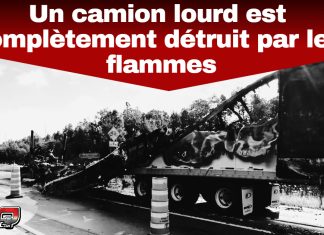 Un camion lourd est complètement détruit par un incendie à Baie-Sainte-Catherine Camion lourd détruit par les flammes sur la route 138 à Baie-Sainte-Catherine.