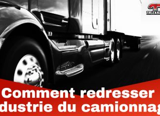 Camionnage : entre colère, découragement et appel à l’unité Discussion entourant les bas salaires, du per diem, des chauffeurs incorporés et des défis dans l’industrie du transport au Québec (camion et texte sur l'image).