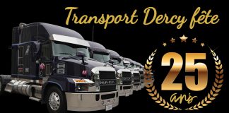 Transport Dercy : 25 ans de fierté beauceronne sur les routes de l’Amérique du Nord Transport Dercy : 25 ans de fierté beauceronne sur les routes de l’Amérique du Nord (photo des camions de Transport Dercy).
