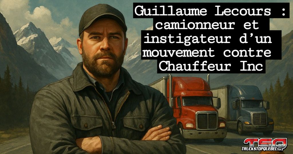 Affiche crée par Guillaume Lecours, camionneur, qui a créé un mouvement contre le stratagème Chauffeur Inc.
