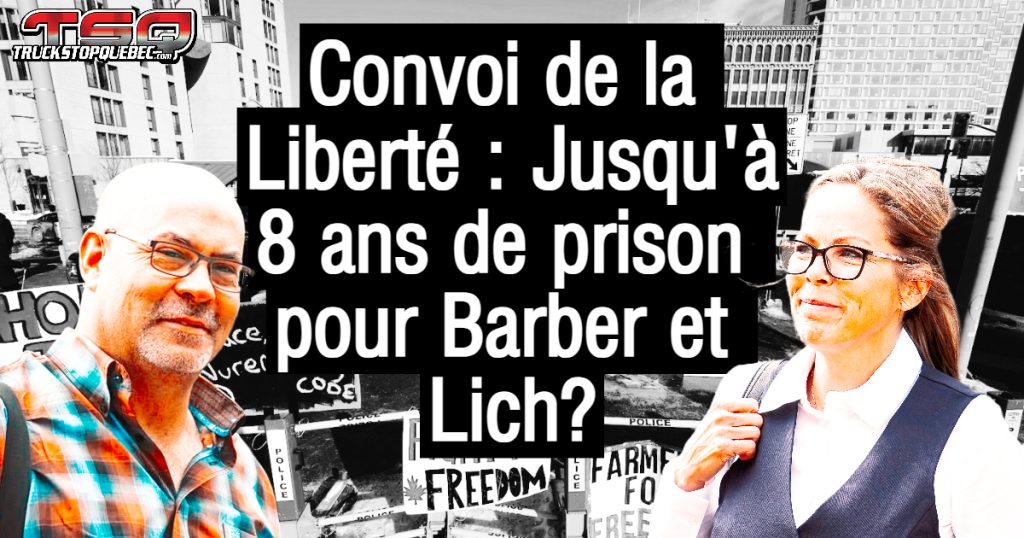 Tamara Lich et Chris Barber devant le Convoi de la liberté de 2022.