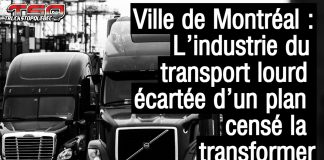 Plan logistique de Montréal : une vision déconnectée de la réalité du camionnage Camions de transport lourd circulant dans la Ville de Montréal, symbole des défis liés à la logistique urbaine et du camionnage.