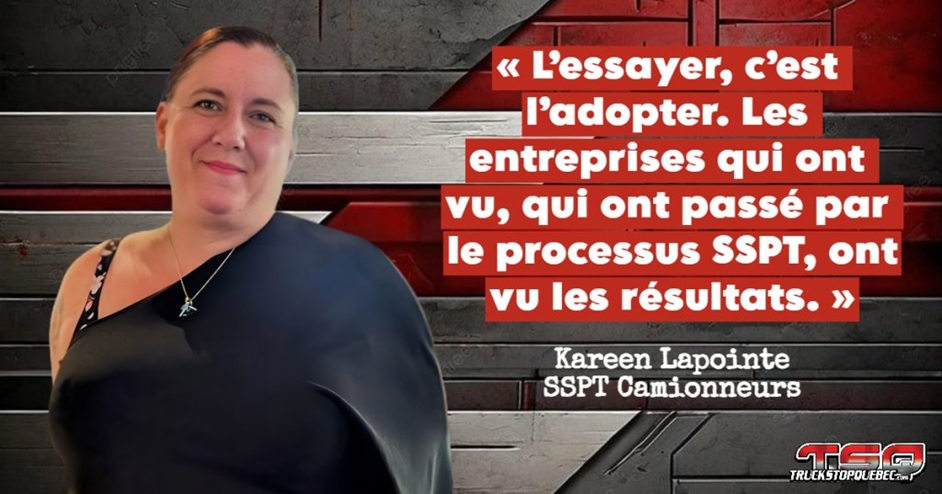 Kareen Lapointe, de SSPT Camionneurs, qui invite les entreprises à suivre une formation pour être outillé face aux traumatismes chez les chauffeurs de camions lourds.